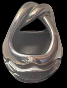 Madeline Tafoya Signed Santa Clara Pueblo Blackware Pottery Handled Bowl