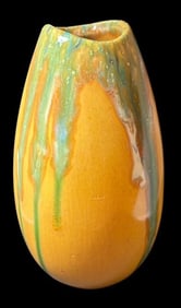 Mid-Century Multi-Color Pottery Slip Vase