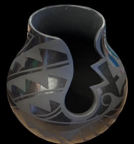 San Ildefonso Pueblo Signed Cynthia Starflower Dunlap Pottery Vessel