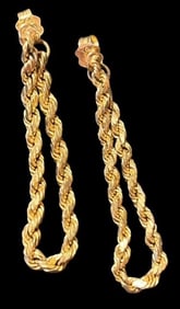 14K Gold Loop Dangle Earrings