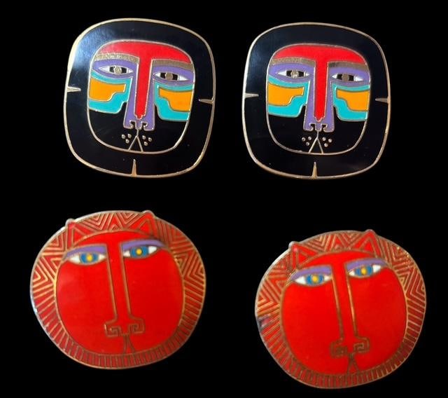 2 Pair of Mayan Lion Earrings by Laurel Burch (1 of 2)