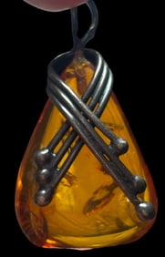 Sterling and Amber Pendant