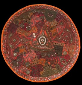 Indian Beaded Floor Pillow Cover