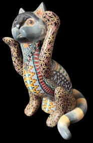 John Stuart Anderson Polymer Clay Cat Figure
