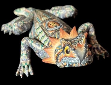 John Stuart Anderson Polymer Clay Horned Toad Lizard Figure