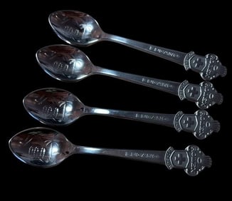 Set of Four Rolex-Lugano Stainless Spoons