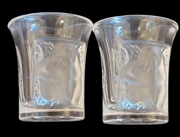 Pair of Lalique "Enfants" Shot Glasses
