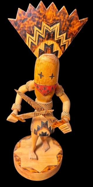 Apache Wood Native American Signed Kachina DTM Kenneth (1 of 3)