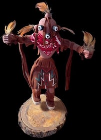 Hand Carved Native American Signed VA "Mudhead" Kachina
