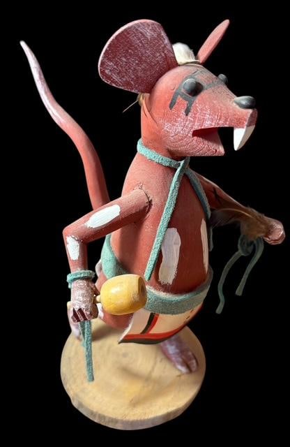 Hand Carved Signed RY Native American "Mouse Dancer" Kachina (1 of 3)