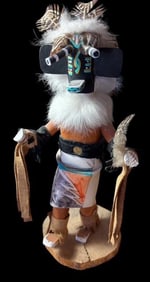 Native American Hand Carved Signed M.W. Kachina Figure