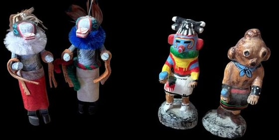 Lot of Four Native American Kachina Figures