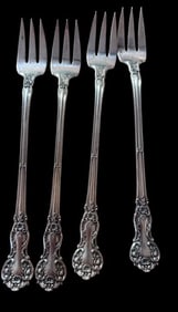 Lot of Four Sterling Silver Appetizer Forks Gorham Fleury