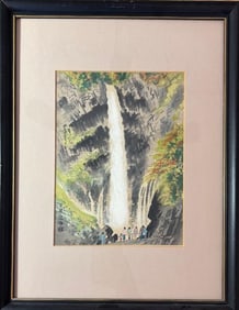 Woodblock Print By Eiichi Kotozuka "Kegon Falls"