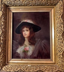 Portrait OIl Painting by Dutch American Artist G.A. Kidder