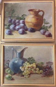 Pair of Signed Still Life Oil on Canvas Paintings