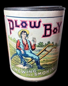 Antique Plow Boy Chewing and Smoking Tobacco Tin Liggett & Myers