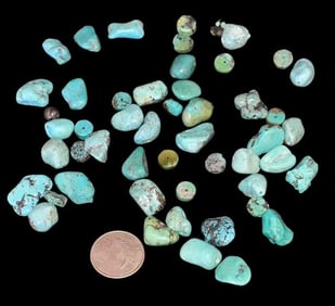Large Lot of Turquoise Chunks and Beads
