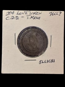 T. Krug Love Token USA $.20 Marked CC CBB
