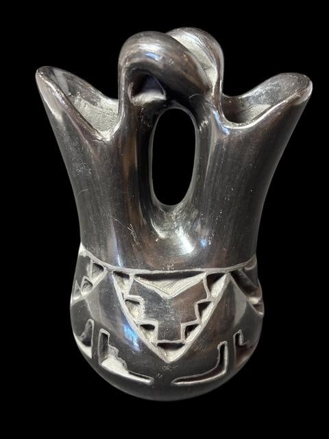 Santa Clara Blackware Pottery Wedding Vase (1 of 3)