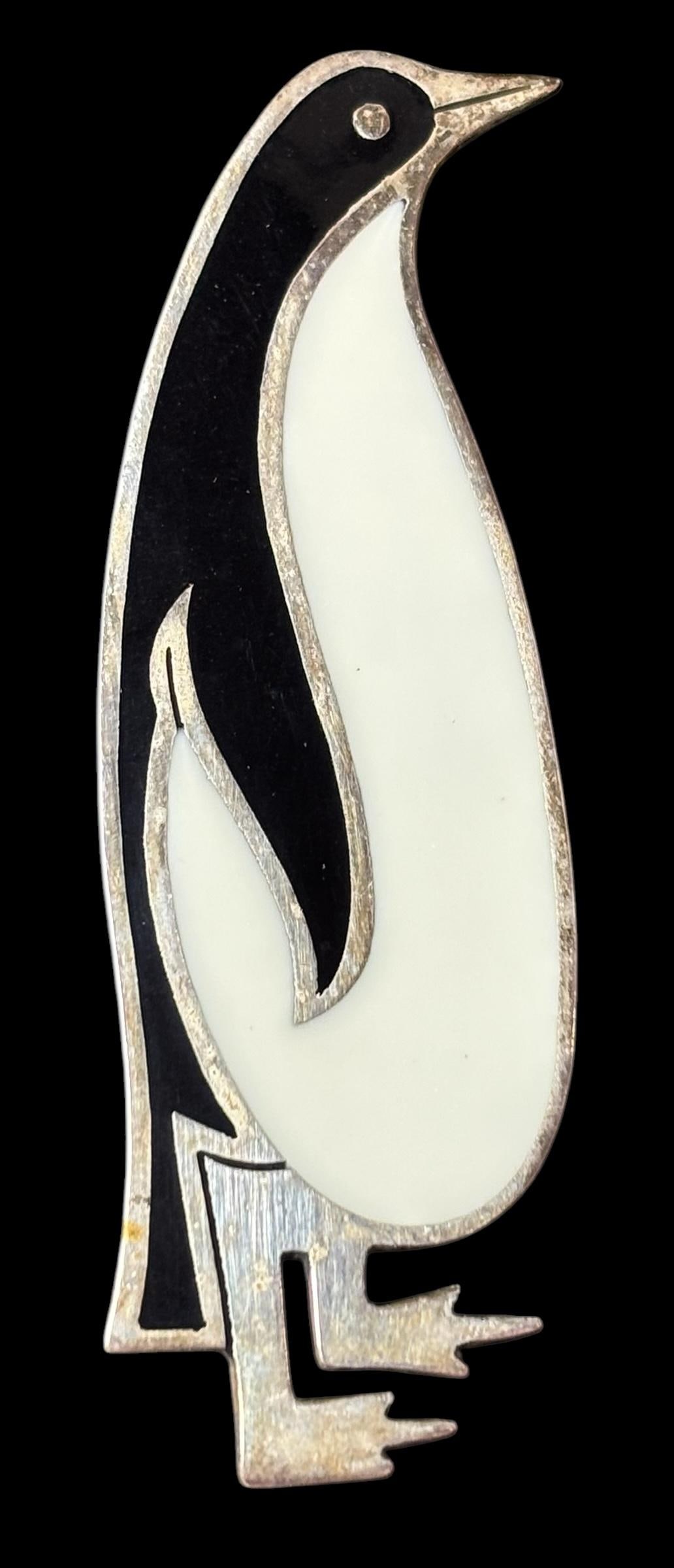 Mexico Silver Penguin Pin with Enamel (1 of 2)