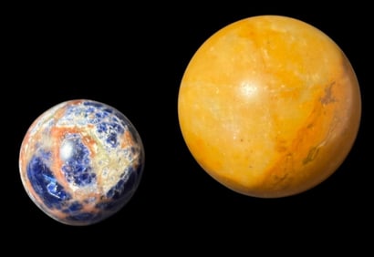 Lot of Two Stone Sphere Marbles