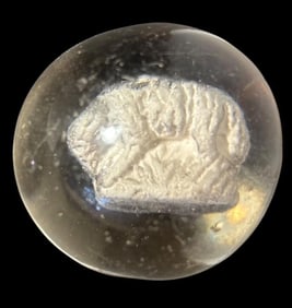 Sulfide Clear Marble with White Sheep Inside