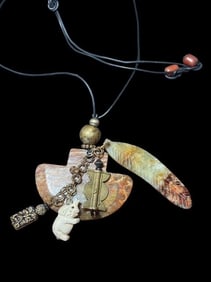 Stone and Bone Pendant Necklace