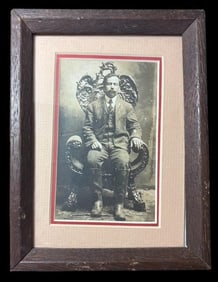 original Framed Mexican Revolution Era Real Photo rppc Card
