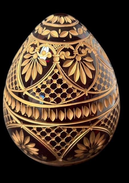 Faberge Style Ruby Red Russian Egg (1 of 2)