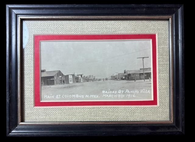 original Framed Real Photo Post Card of Main St., Columbus NM (1 of 3)