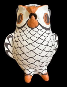 Native American Acoma Owl Figure Signed H. Antonio