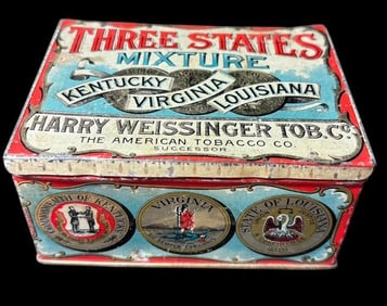 Three States Advertising Tobacco Tin