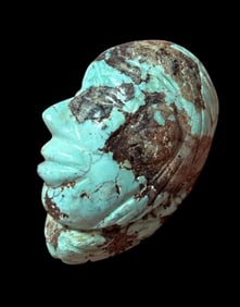 Antique Chinese Turquoise Carved Face