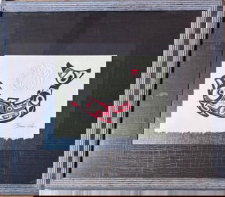 Original Northwest Coast Signed Marvin Oliver Embossed Screenprint