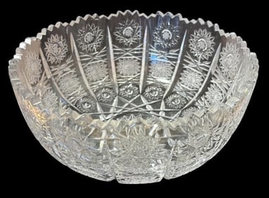 Brilliant Cut Glass Serving Bowl ca 1880