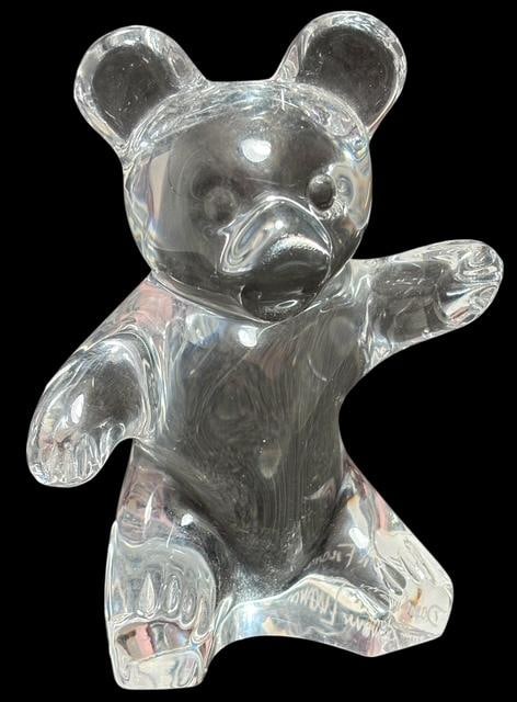 Signed Daum, France Art Glass Teddy Bear Figure (1 of 3)
