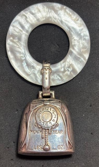 Antique Sterling Baby Teething Ring and Bell (1 of 2)