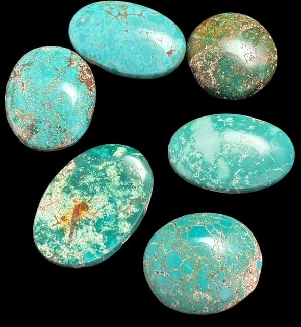 Lot of Six Turquoise Cabachons (1 of 3)