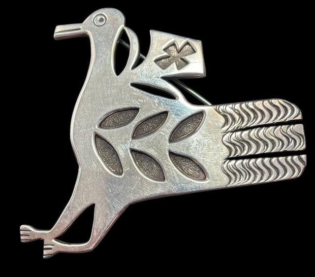 Signed Sterling Bird Brooch Z. Abelta (1 of 2)