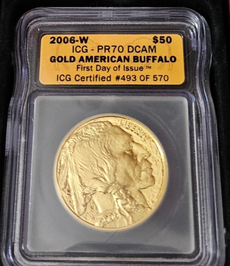 2006 W Gold American Buffalo First Day of Issue $50 Coin (1 of 2)