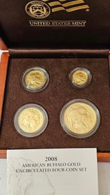 Lot of Four 2008 W American Buffalo Gold Coins