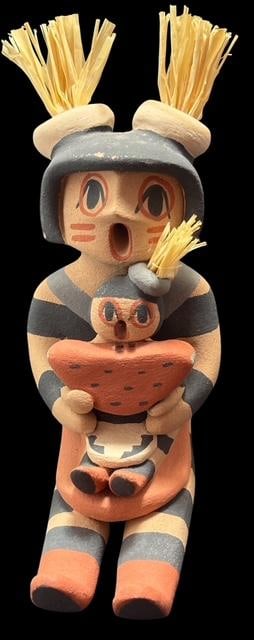 Native American Jemez Pueblo Signed Chrislyn Fragua Clown Dancer (1 of 3)