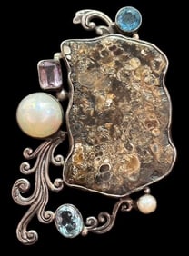 Sterling and Multi Stone Pendant