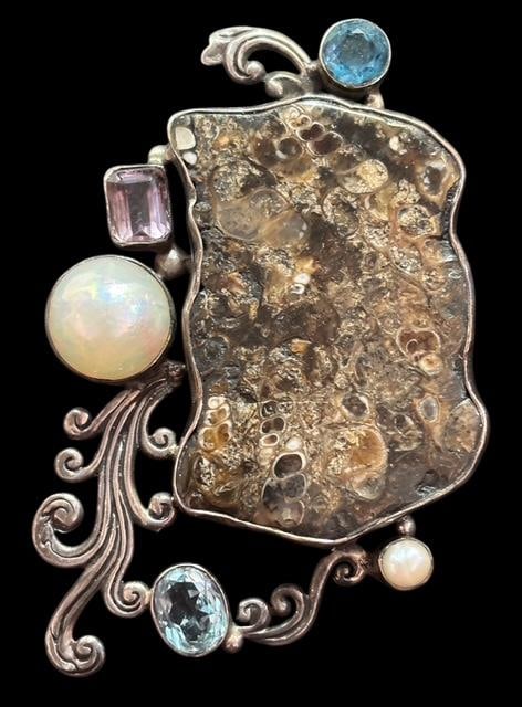 Sterling and  Multi Stone Pendant (1 of 2)