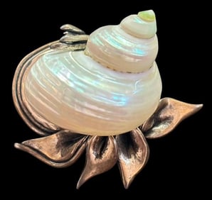 Sterling and Shell Brooch