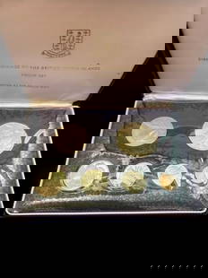 First Coinage of the British Virgin Islands Six Coin Proof Set: First coinage of the British Virgin Islands. Six-coin set minted at the Franklin Mint. In original case.