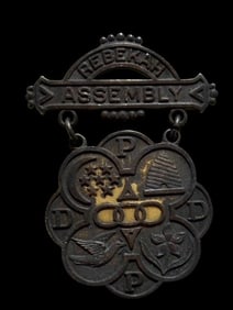 Sterling and 10K GF Signed Rebekah Assembly Pin