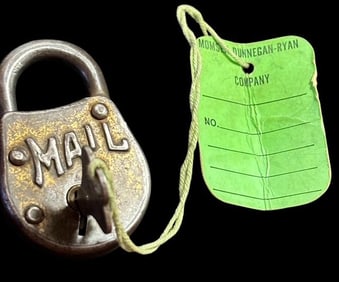 Antique Mail Padlock and Key