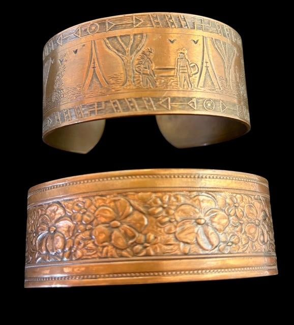 Lot of Two Native American Copper Cuff Bracelets (1 of 3)